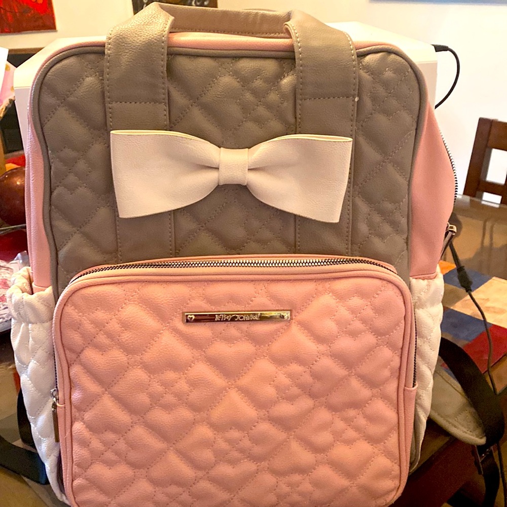Betsey Johnson
Quilted Heart Back Pack Diaper Bag - Pink Multi
